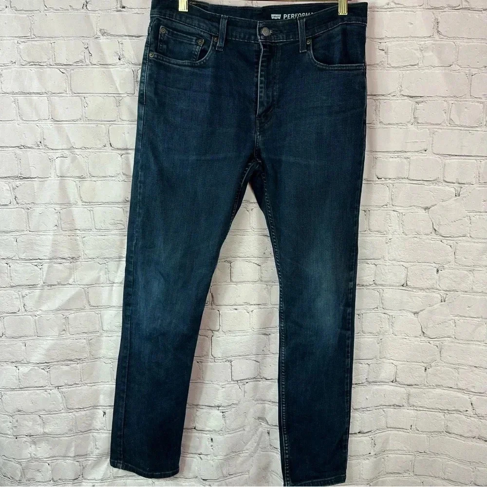 mens levi's performance dark wash jeans 502 taper fit 32x31